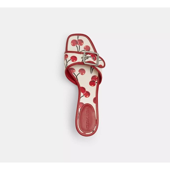 Coach Margot Sandals Cherry Print NIB RED WHITE - Picture 9 of 9